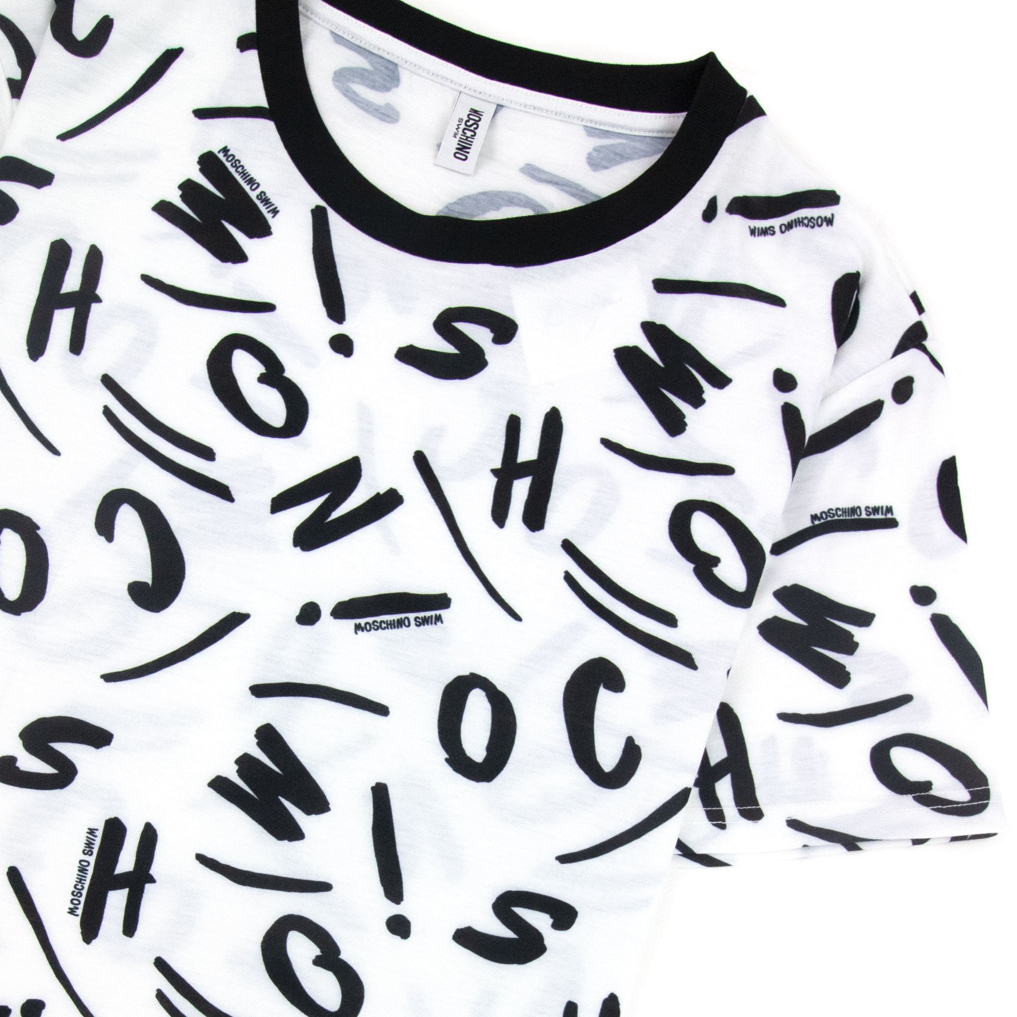 Moschino Swim Logo Script T Shirt White