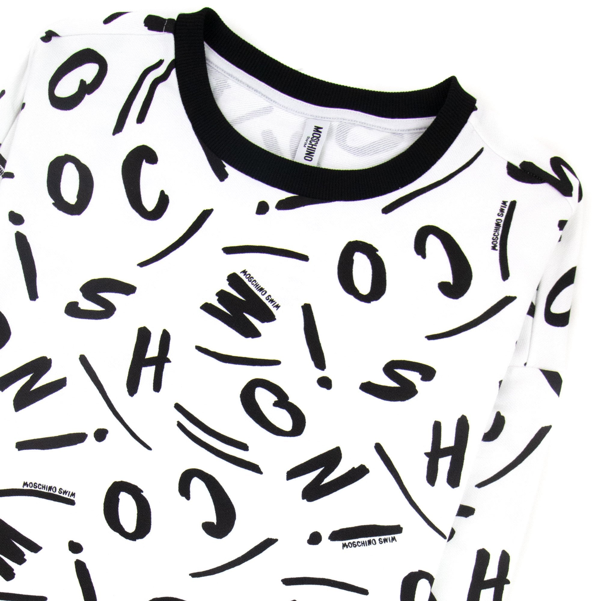 Moschino Swim Logo Script Crewneck Sweatshirt White
