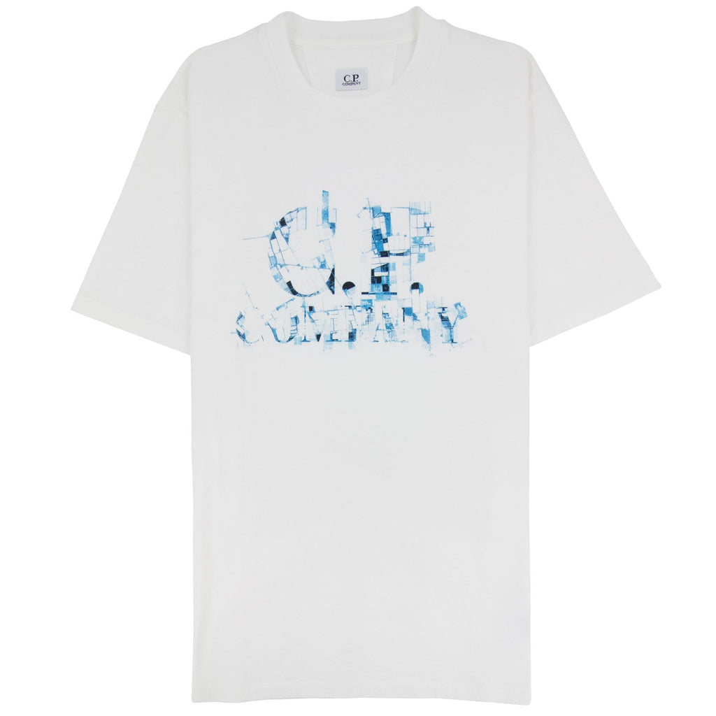 Cp Company Distorted Logo T Shirt White 103