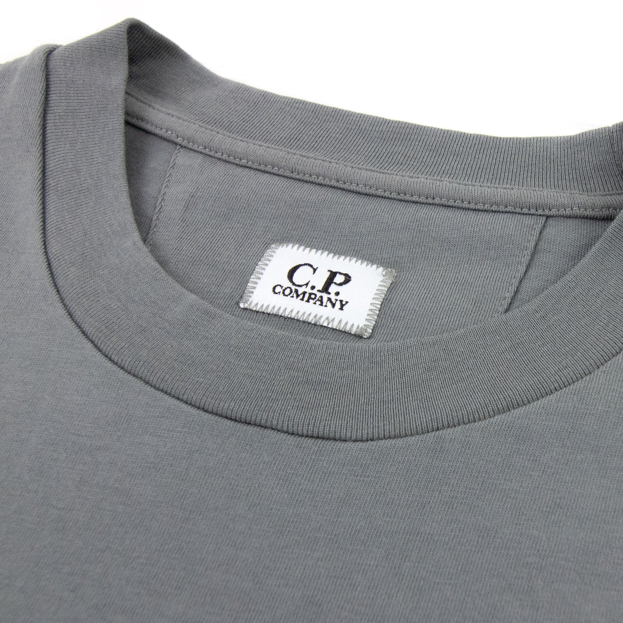 Cp Company Distorted Logo T Shirt Grey 938
