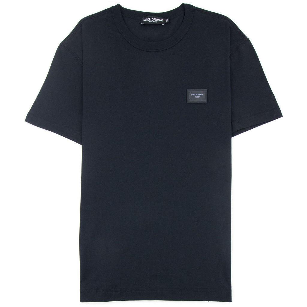 Dolce & Gabbana Branded Plate Crewneck T Shirt Navy B0665