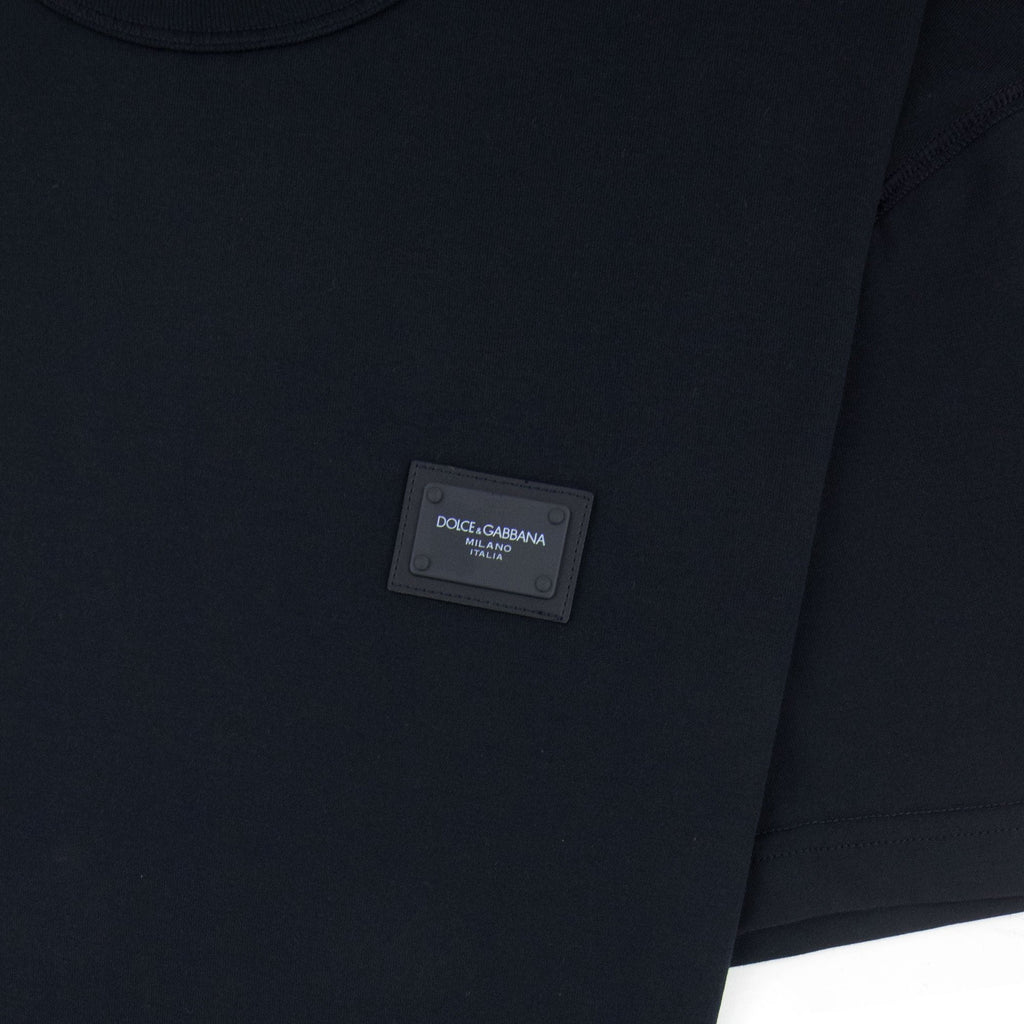 Dolce & Gabbana Branded Plate Crewneck T Shirt Navy B0665