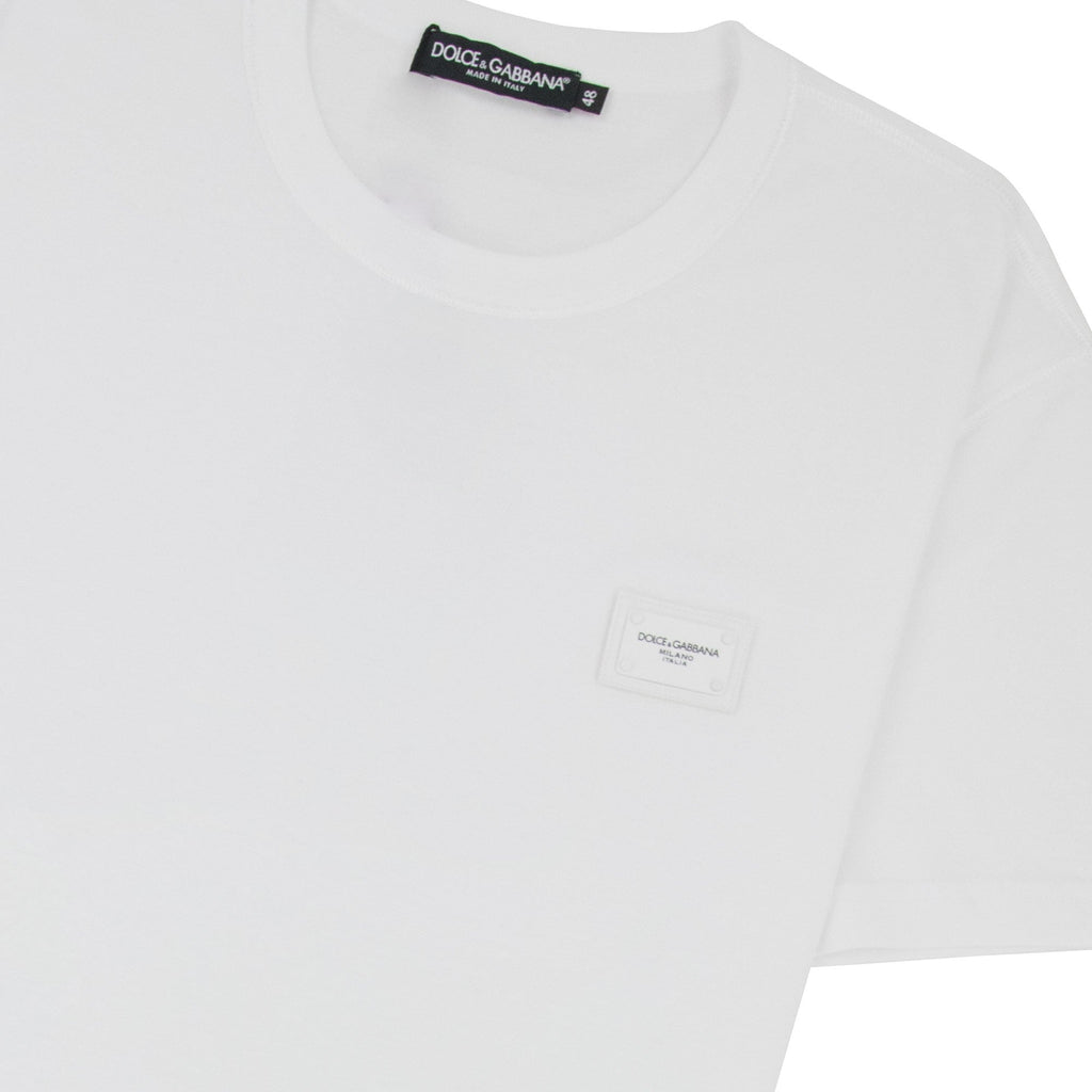 Dolce & Gabbana Branded Plate Crewneck T Shirt White W0800