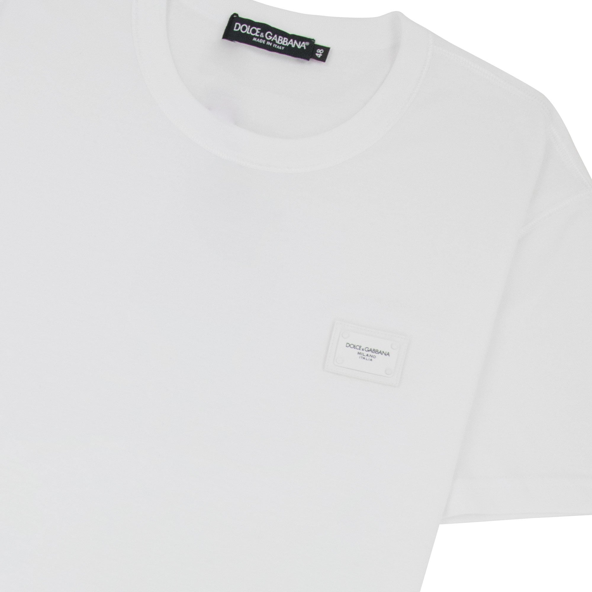 Dolce & Gabbana Branded Plate Crewneck T Shirt White W0800