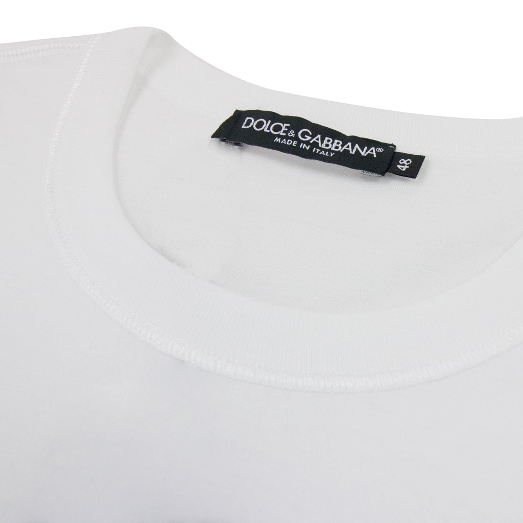 Dolce & Gabbana Branded Plate Crewneck T Shirt White W0800
