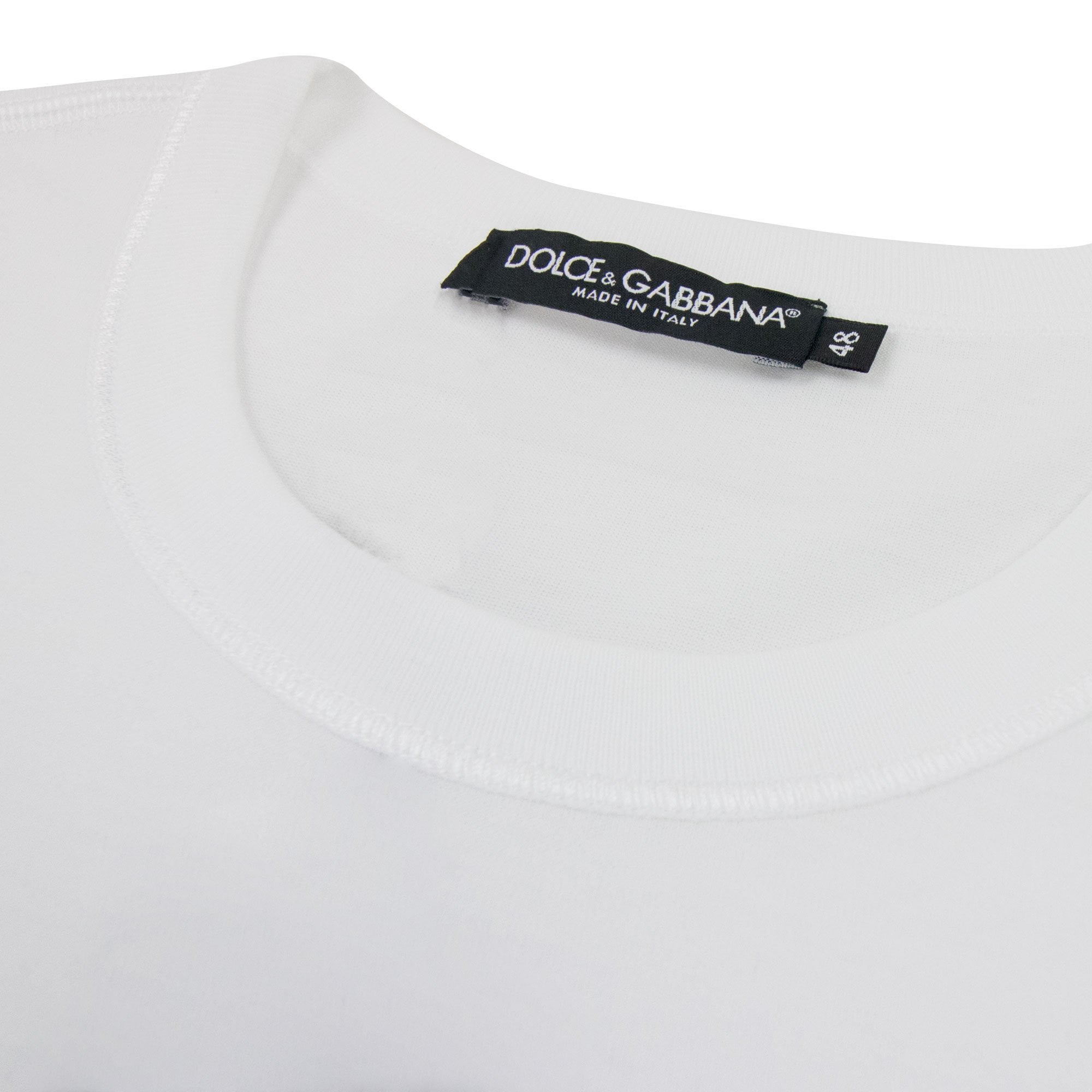 Dolce & Gabbana Branded Plate Crewneck T Shirt White W0800