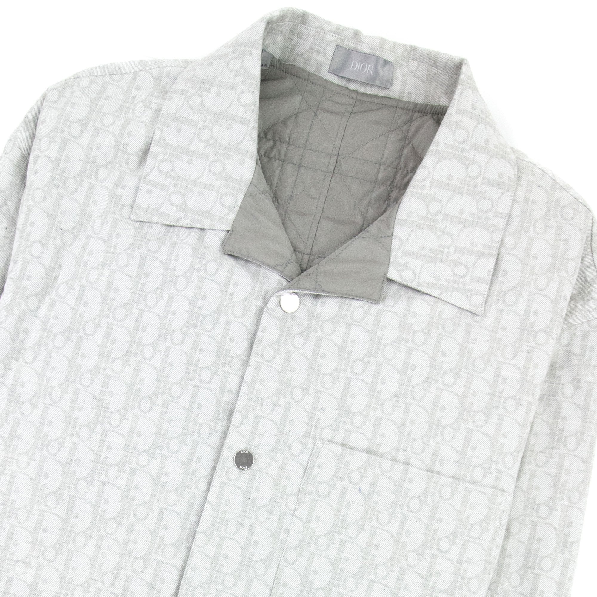 Christian Dior Dior Oblique Jacquard Overshirt Light Grey - MEN