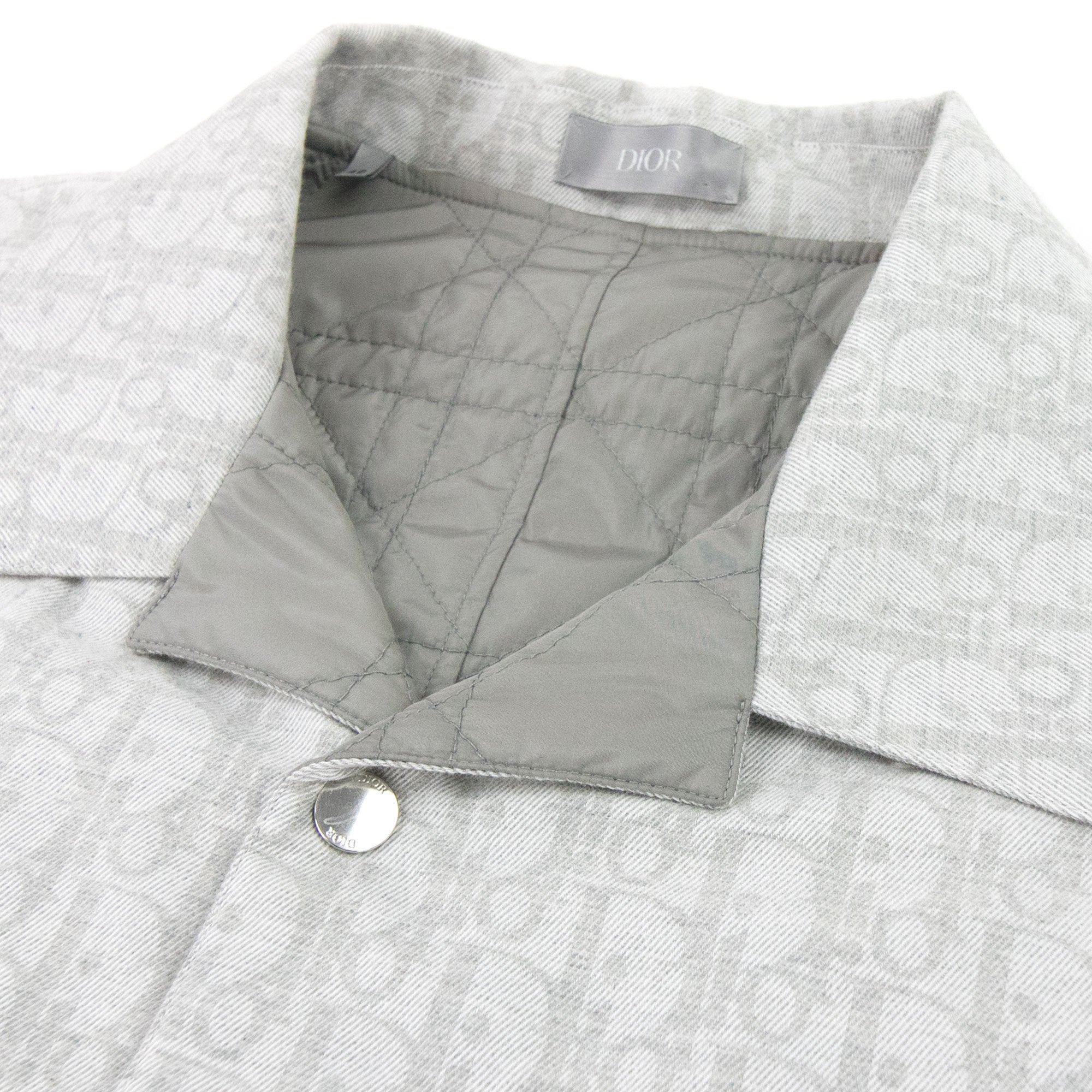 Christian Dior Dior Oblique Jacquard Overshirt Light Grey - MEN