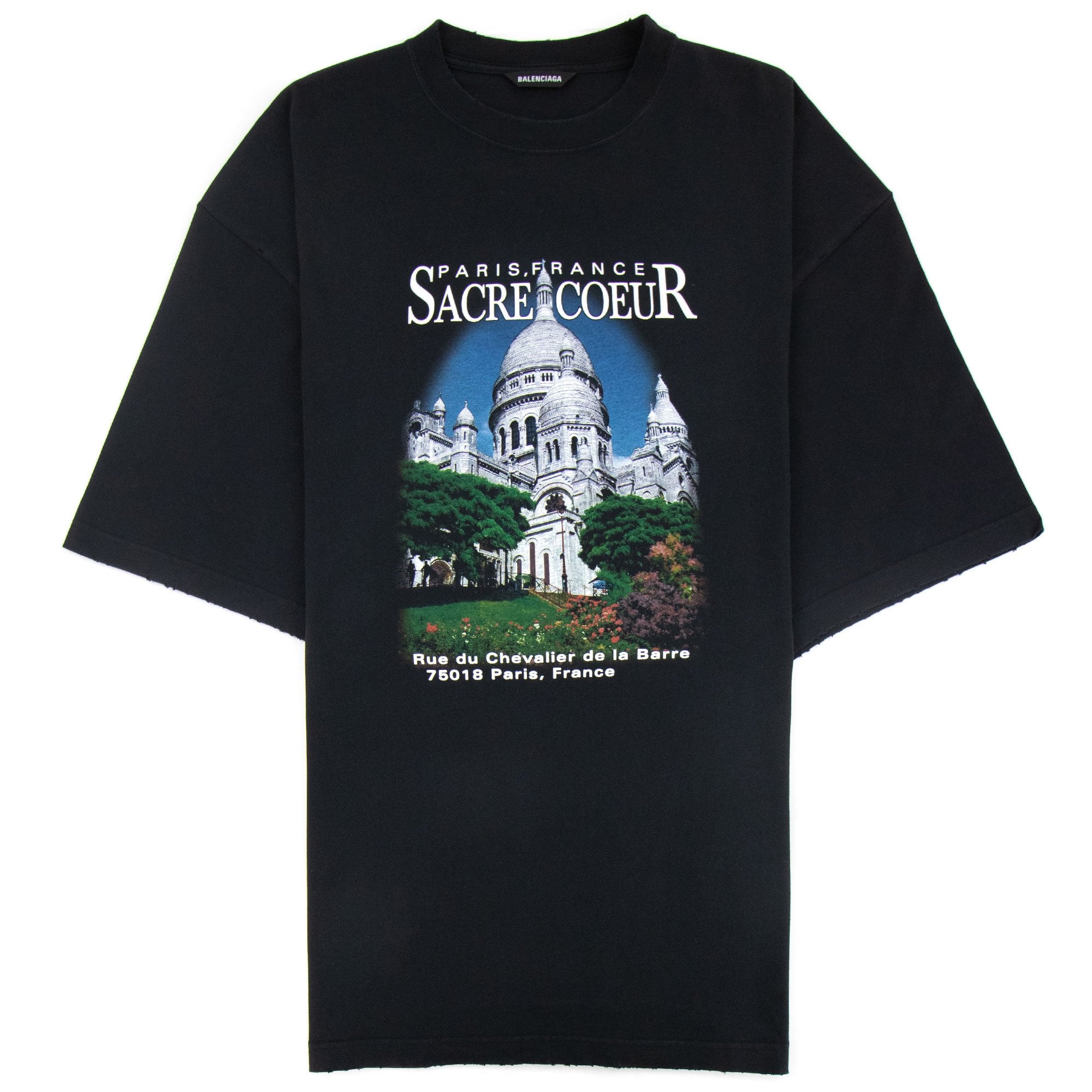 Balenciaga Sacré-Coeur Print Oversized T-shirt Black