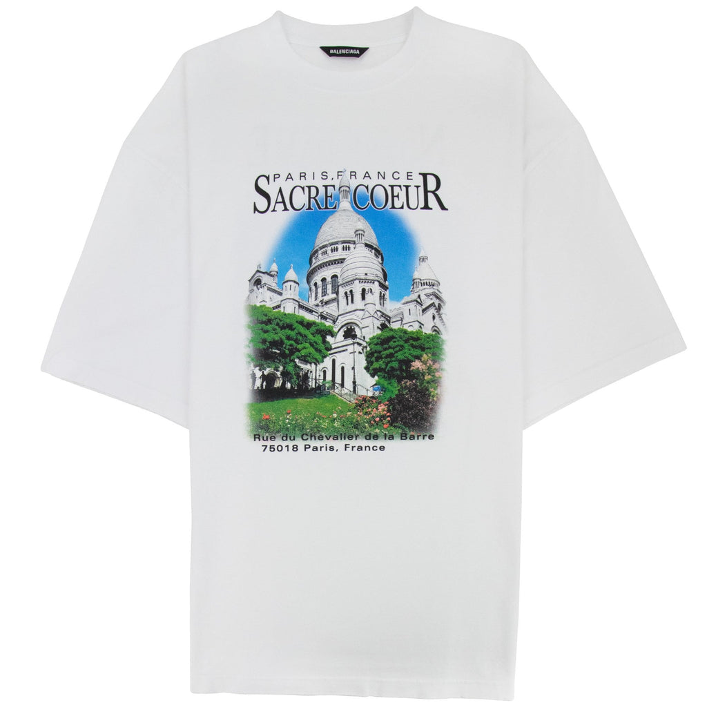 Balenciaga Sacré-Coeur Print Oversized T-shirt White