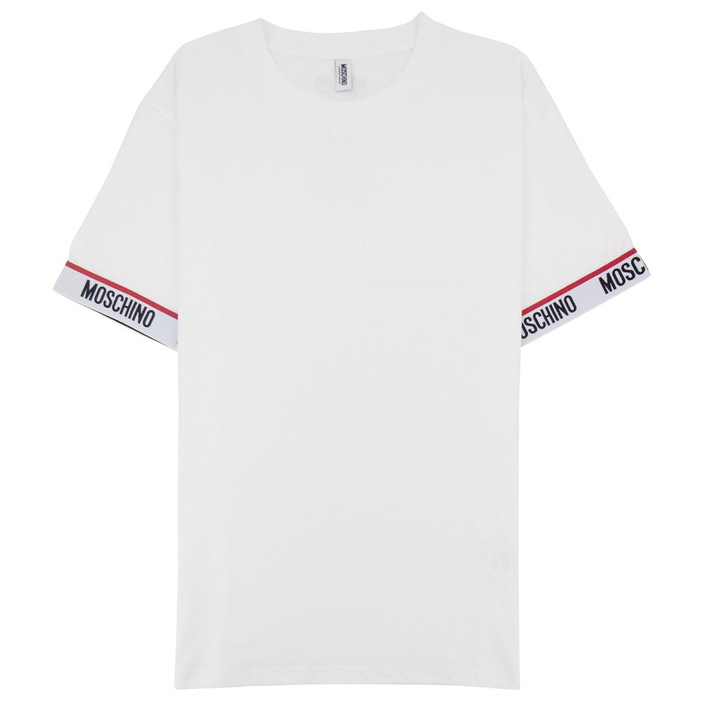 Moschino Underwear Tape Cuff Sleeve T Shirt White 0001
