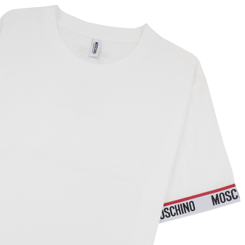Moschino Underwear Tape Cuff Sleeve T Shirt White 0001
