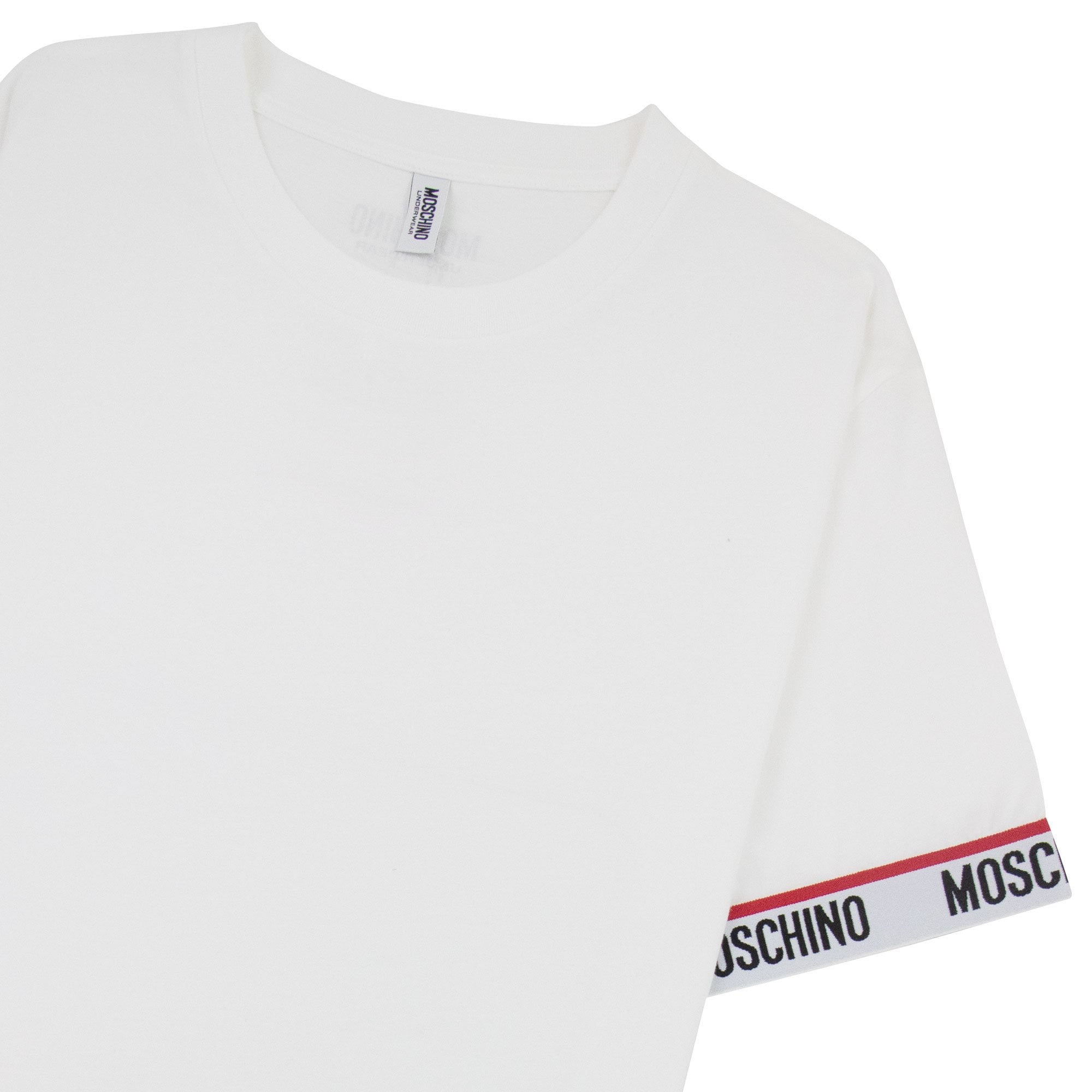 Moschino Underwear Tape Cuff Sleeve T Shirt White 0001