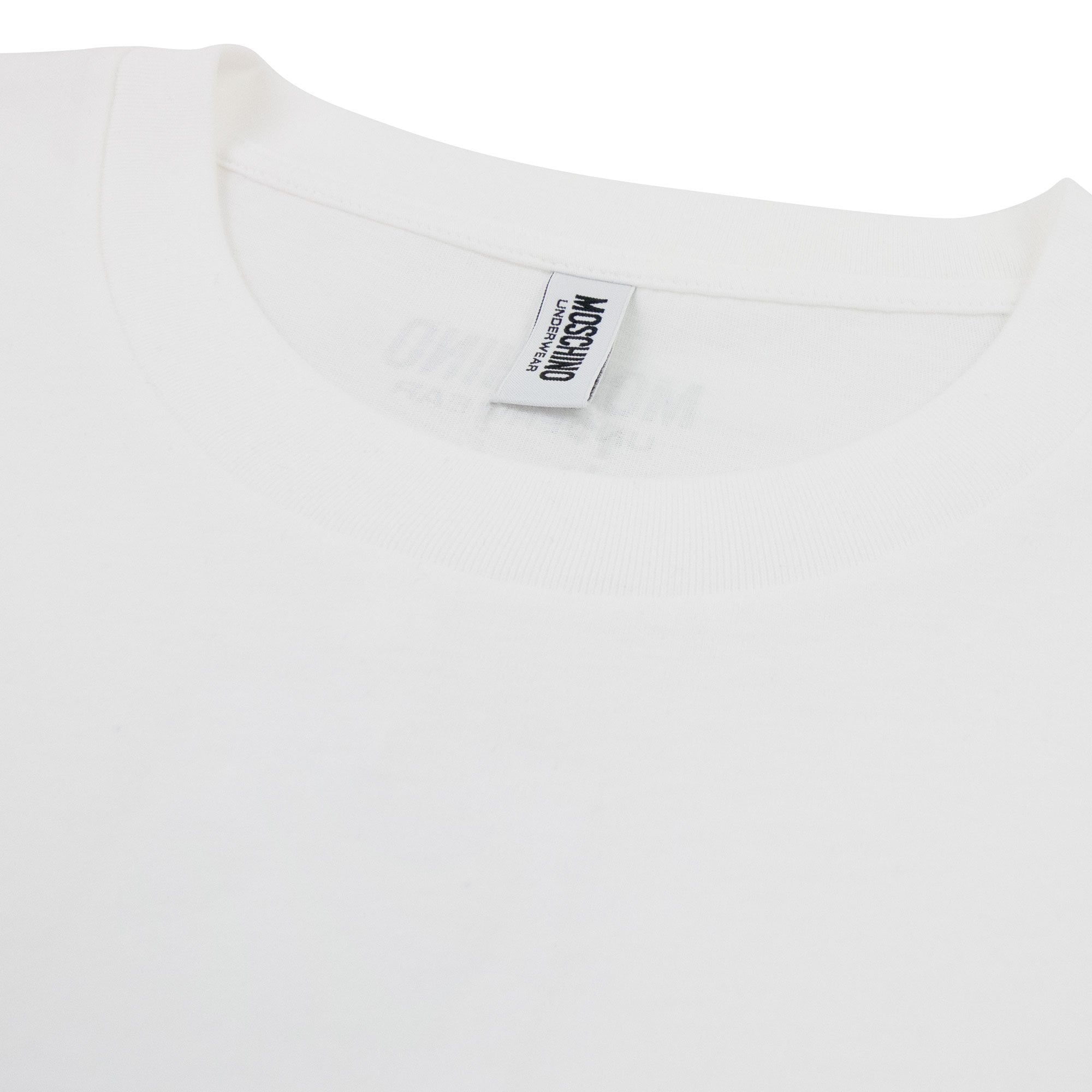 Moschino Underwear Tape Cuff Sleeve T Shirt White 0001