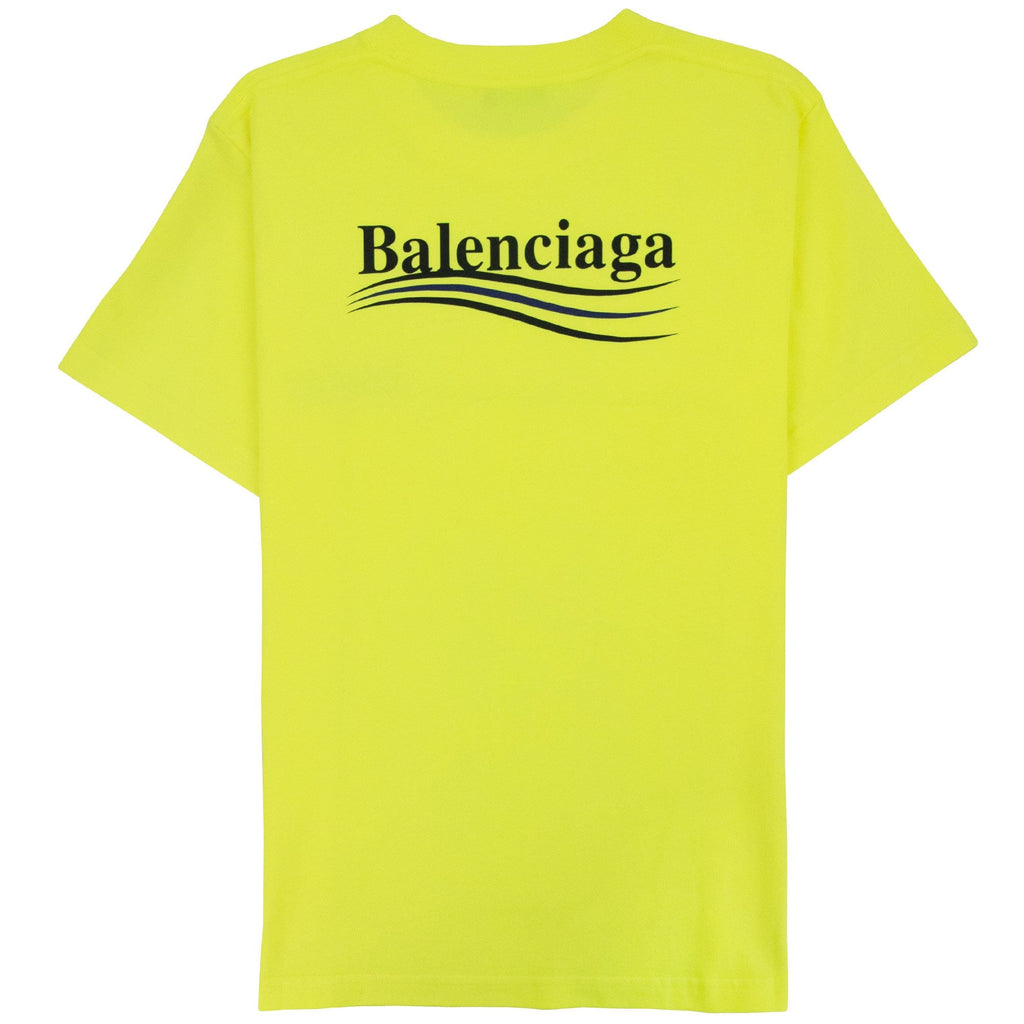 Balenciaga Political Campaign Slim Fit T-shirt Neon Yellow