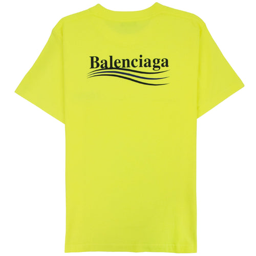 Balenciaga Political Campaign Slim Fit T-shirt Neon Yellow