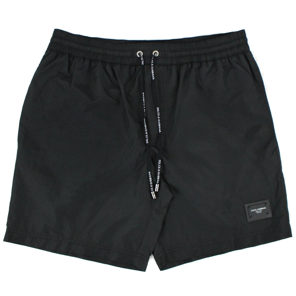 Dolce & Gabbana Branded Plate Swim Shorts Black N0000
