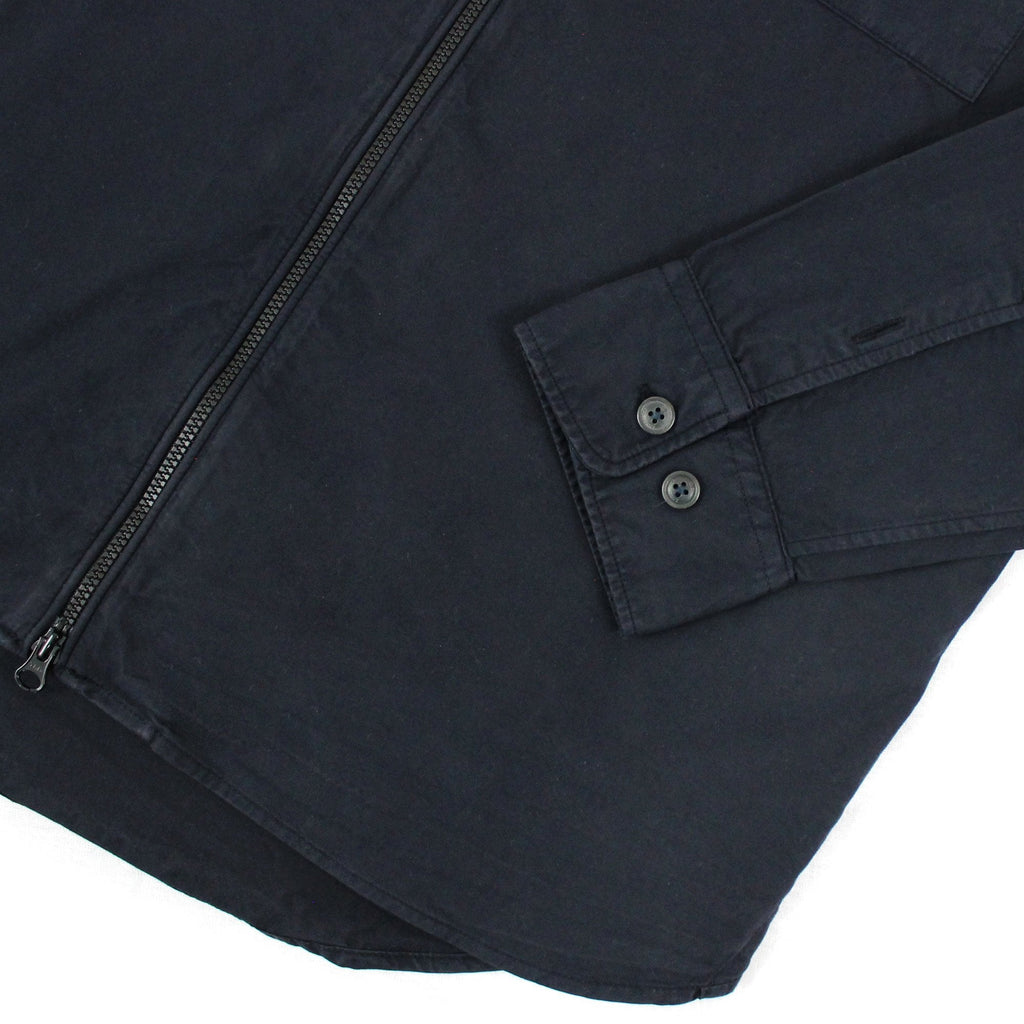 Cp Company Garment Dyed Emerize Zipped Lens Shirt Navy 888