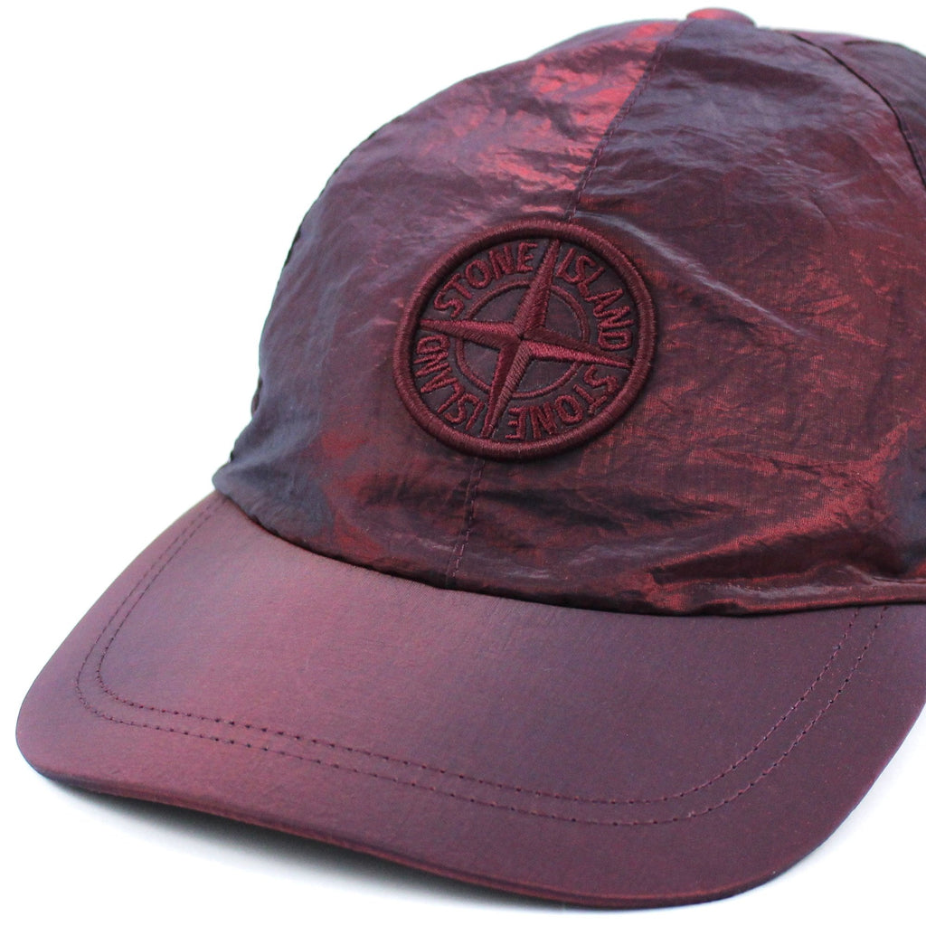 Stone Island Junior Nylon Logo Cap Dark Purple