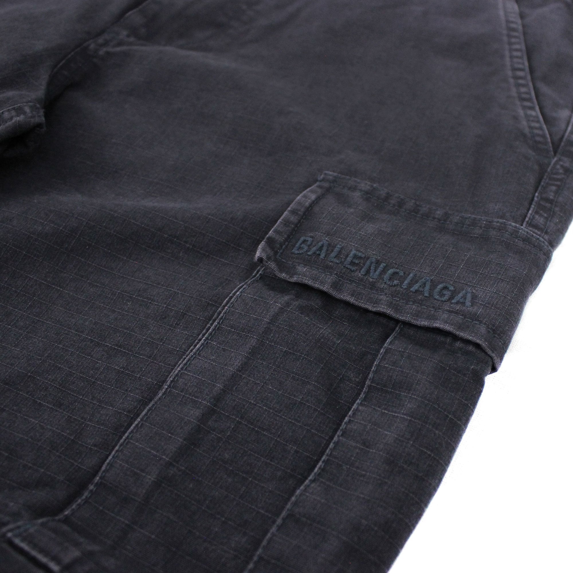 Balenciaga Embroidered Logo Cargo Pants Navy