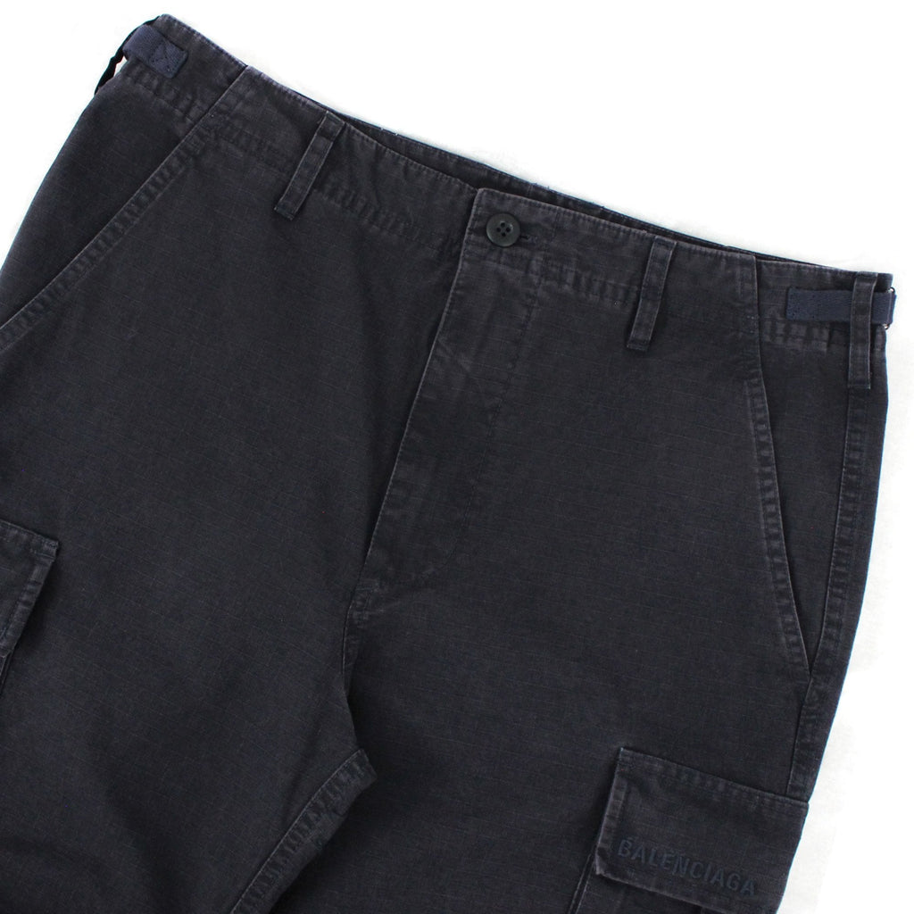 Balenciaga Embroidered Logo Cargo Pants Navy