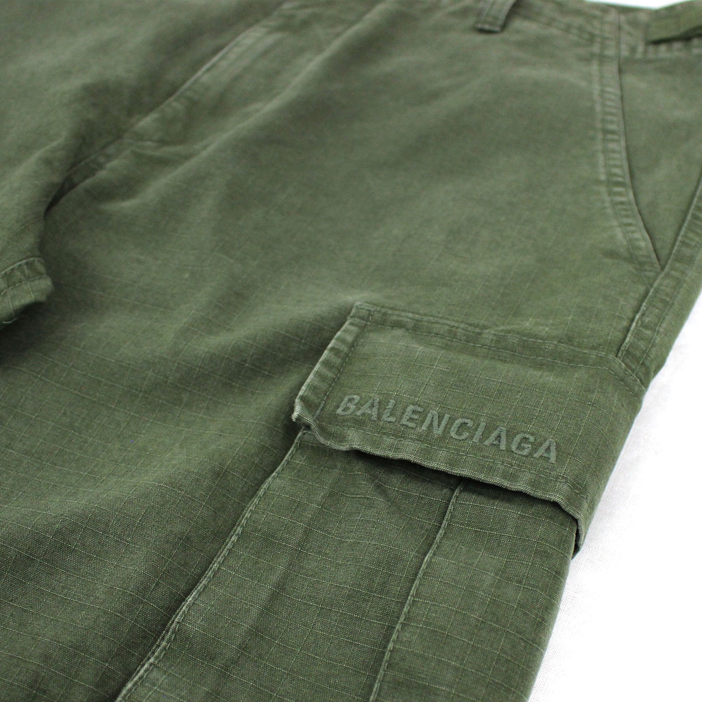 Balenciaga Embroidered Logo Cargo Pants Khaki
