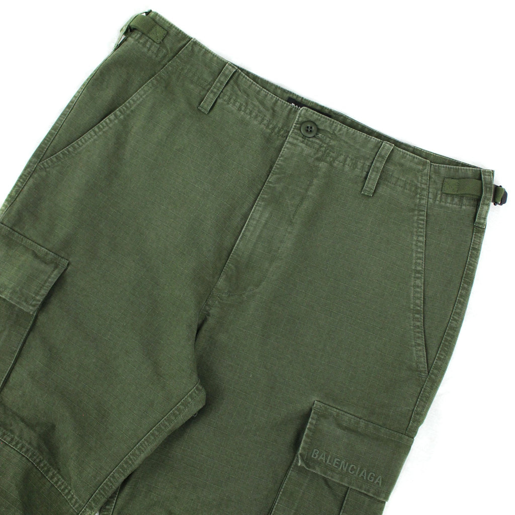 Balenciaga Embroidered Logo Cargo Pants Khaki