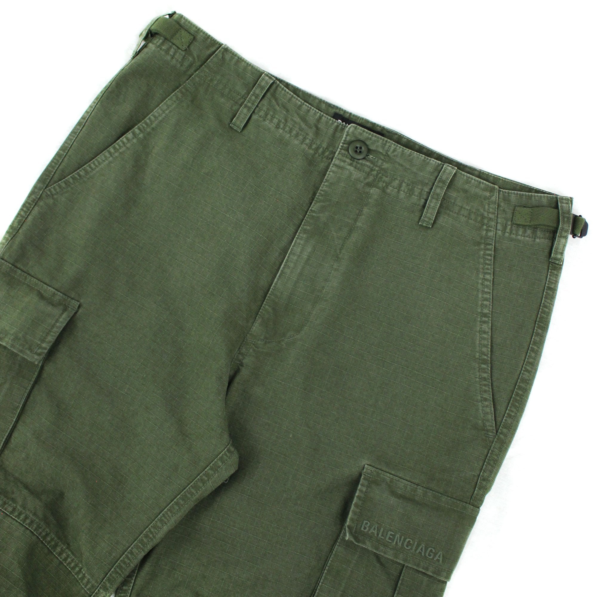 Balenciaga Embroidered Logo Cargo Pants Khaki