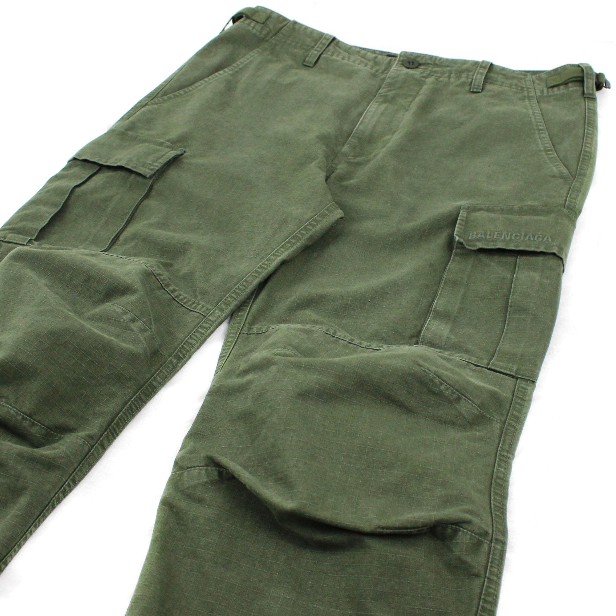 Balenciaga Embroidered Logo Cargo Pants Khaki