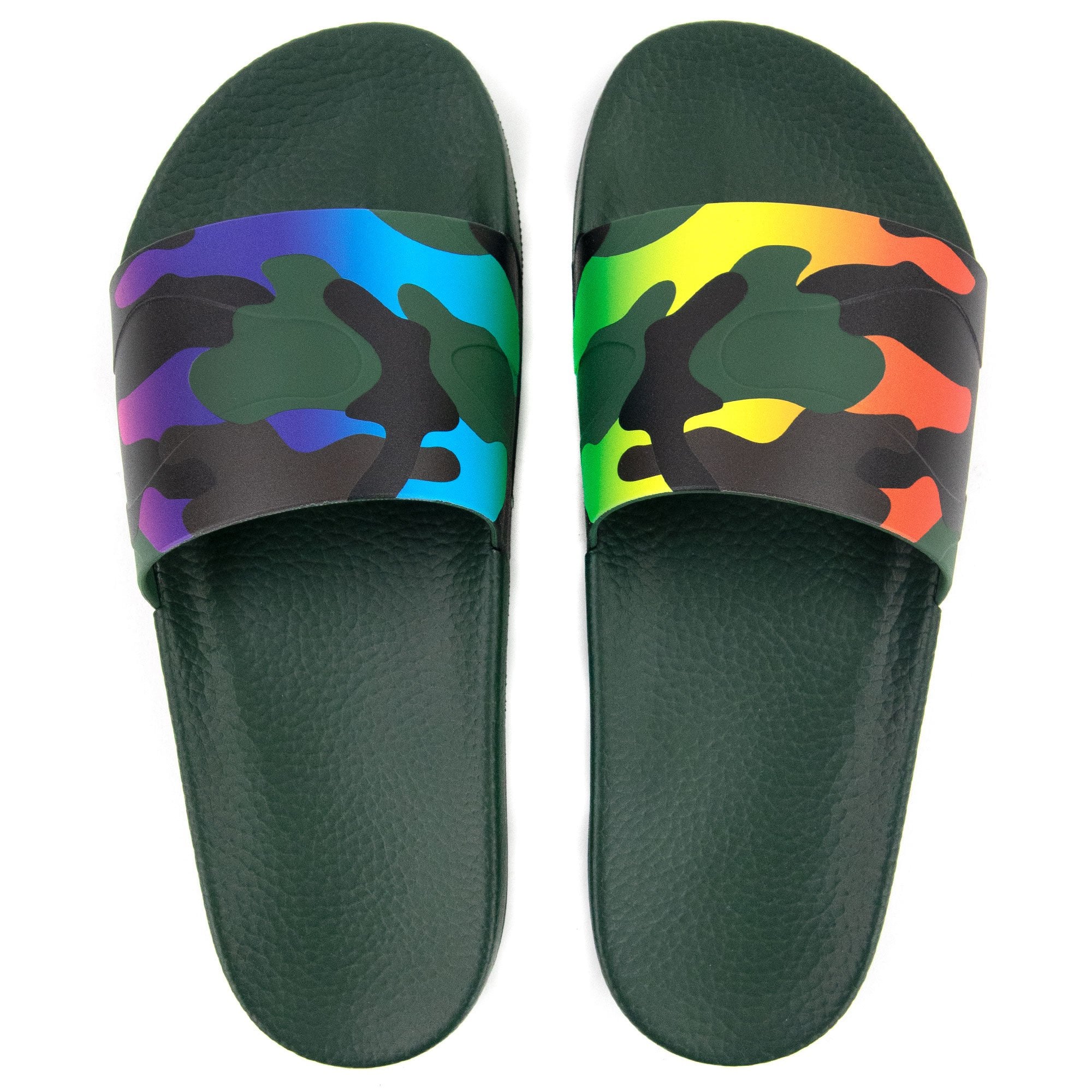 Valentino Camouflage Print Slides Khaki/multi