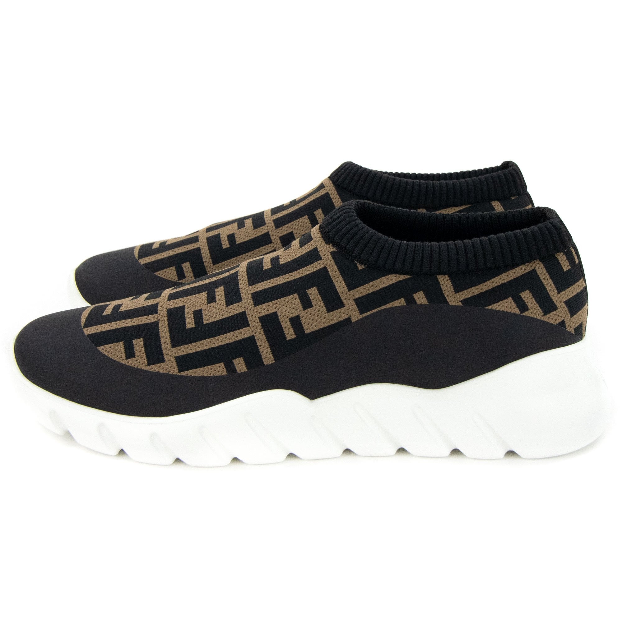 スニーカー FENDI   FF socks sneaker Fendi Ff Sock Low Top Trainers Tobacco/nero - MEN from Onu UK