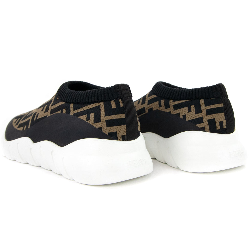 Fendi Ff Sock Low Top Trainers Tobacco/nero
