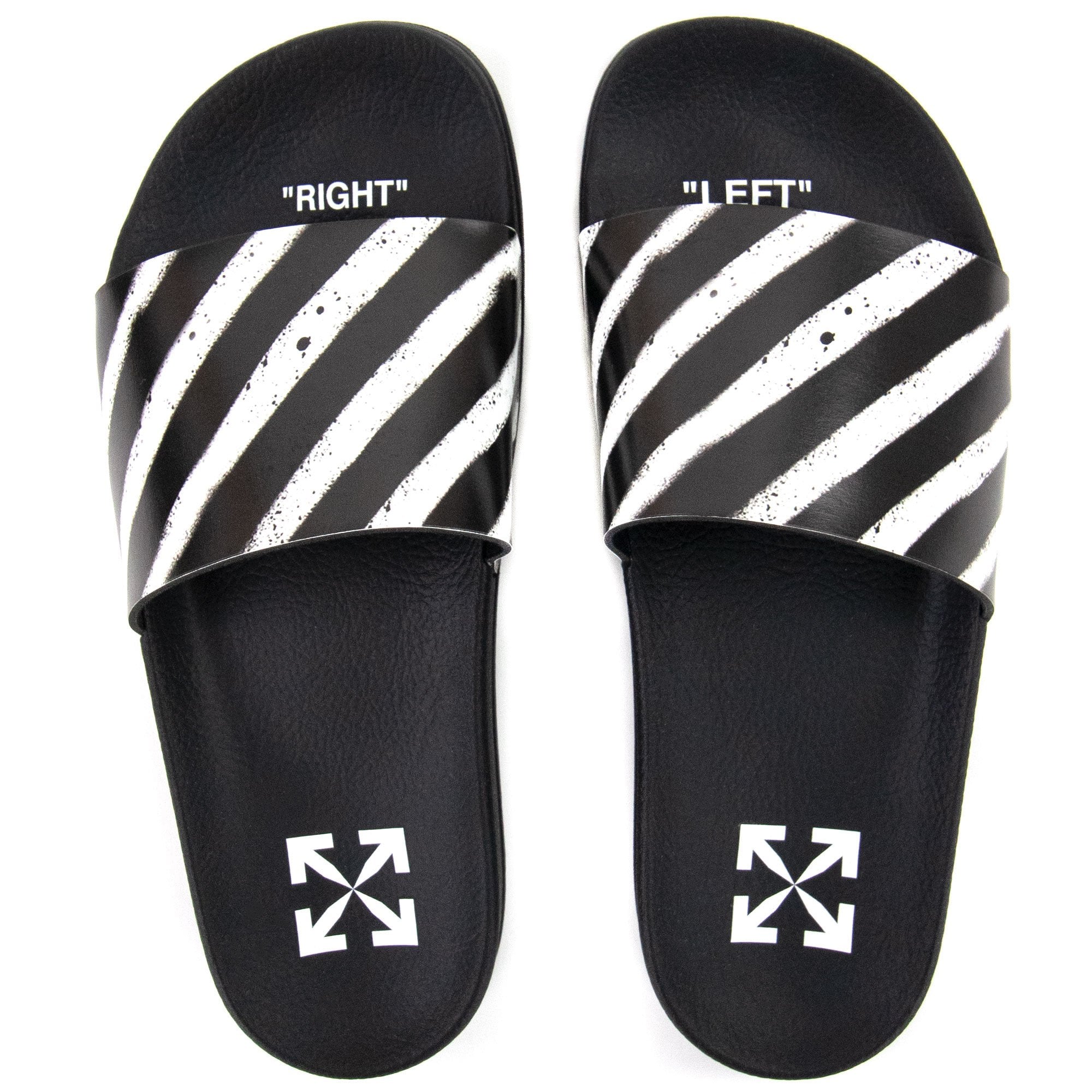 Off White Spray Stripes Sliders Black/white – Onu