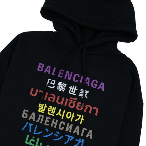 Balenciaga Languages Hoodie Black