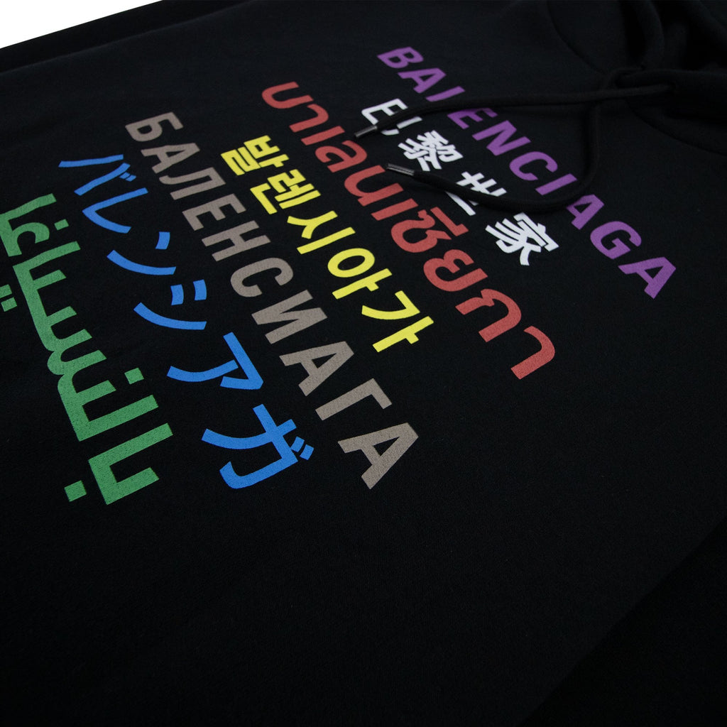 Balenciaga Languages Hoodie Black