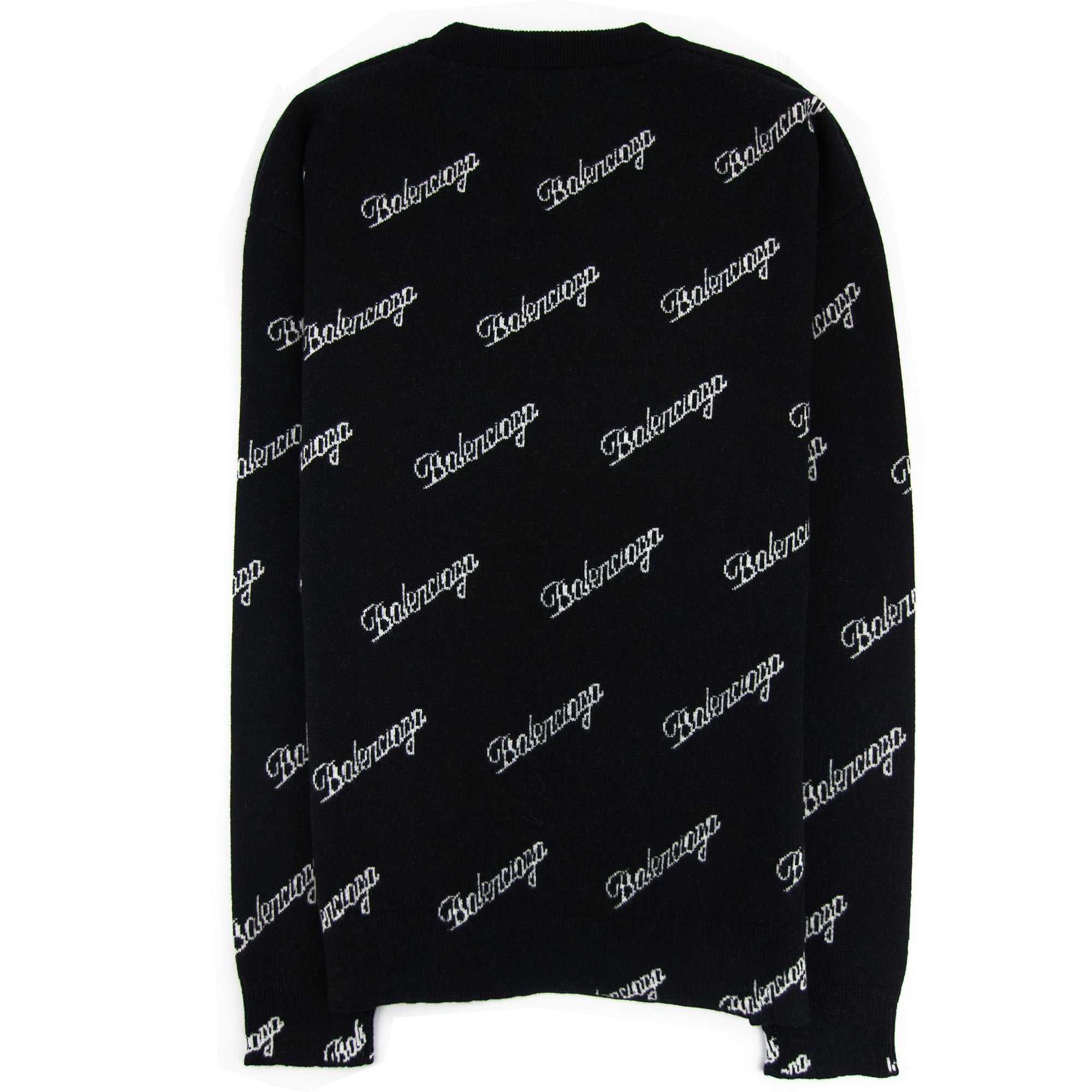Balenciaga All Over Script Jumper Black