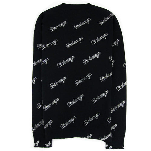 Balenciaga All Over Script Jumper Black