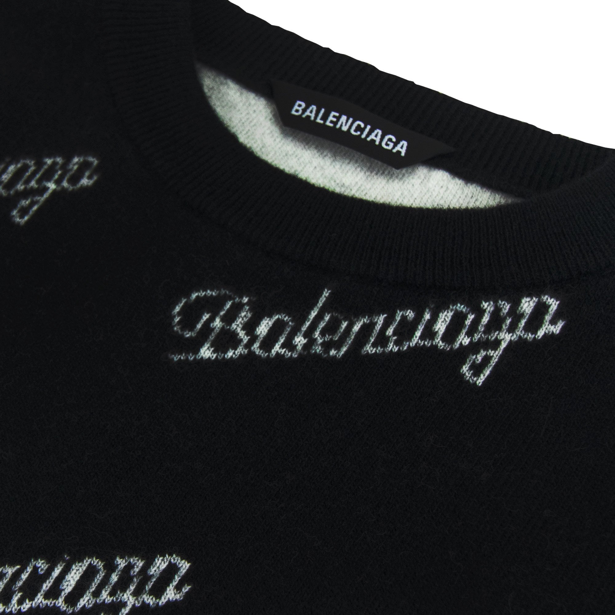 Balenciaga All Over Script Jumper Black