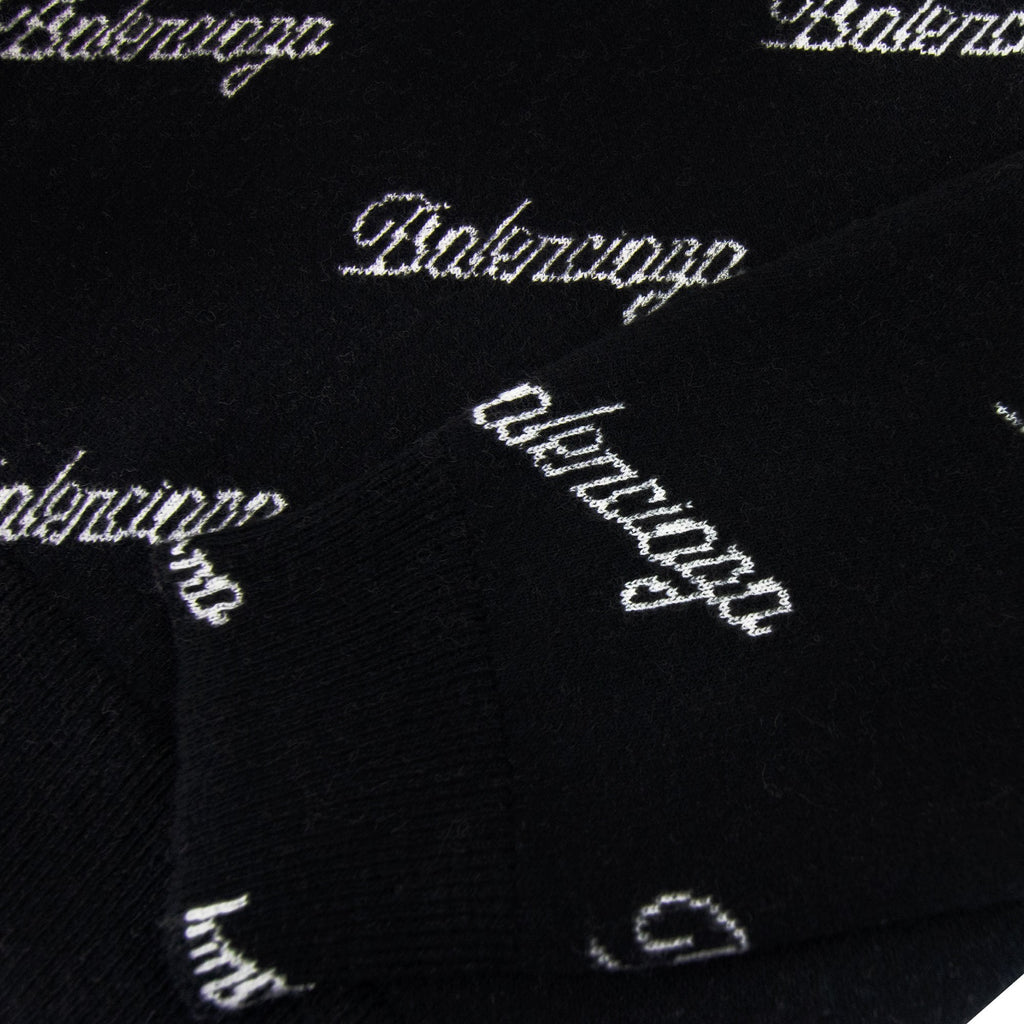 Balenciaga All Over Script Jumper Black