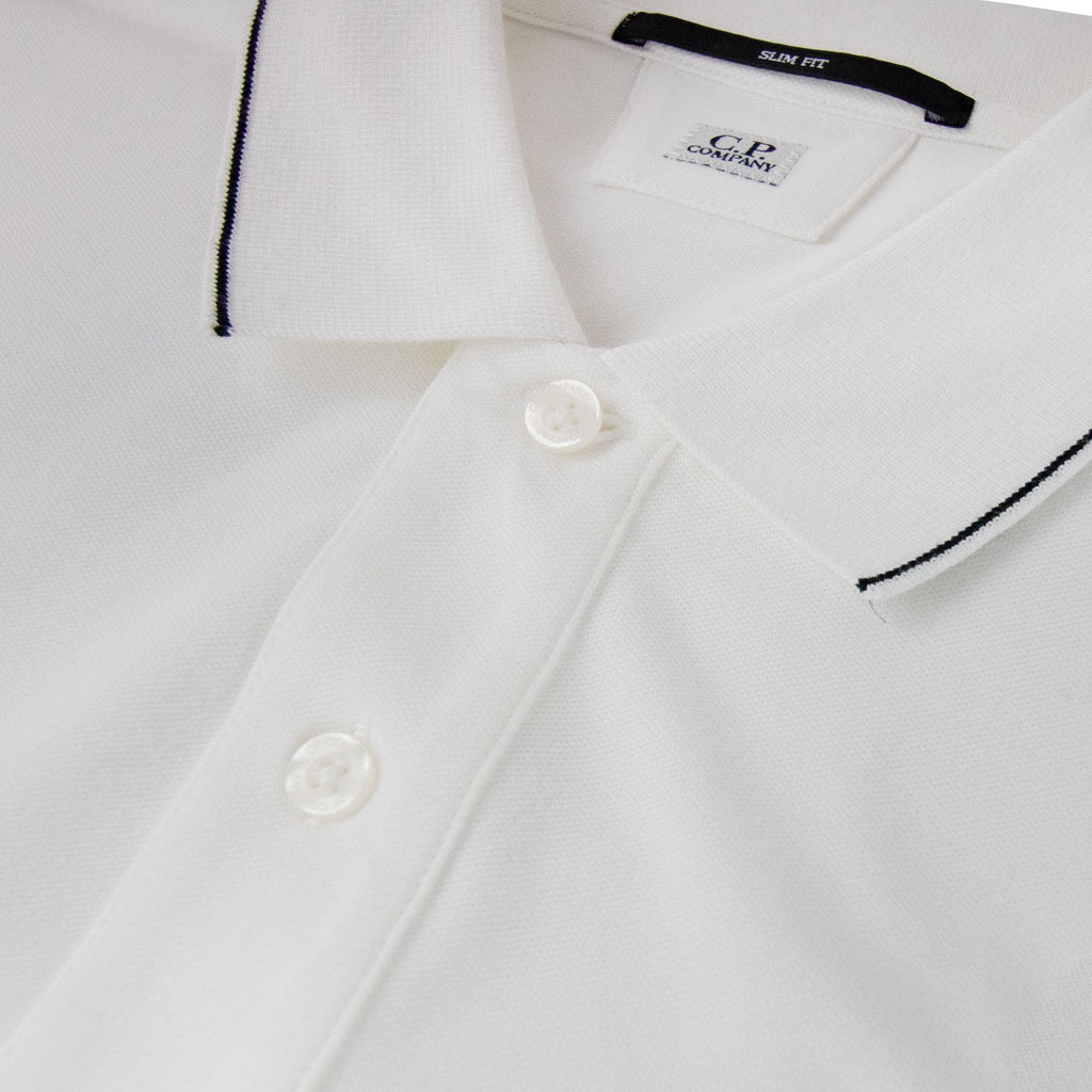 CP Company Stretch Piquet Polo White 103