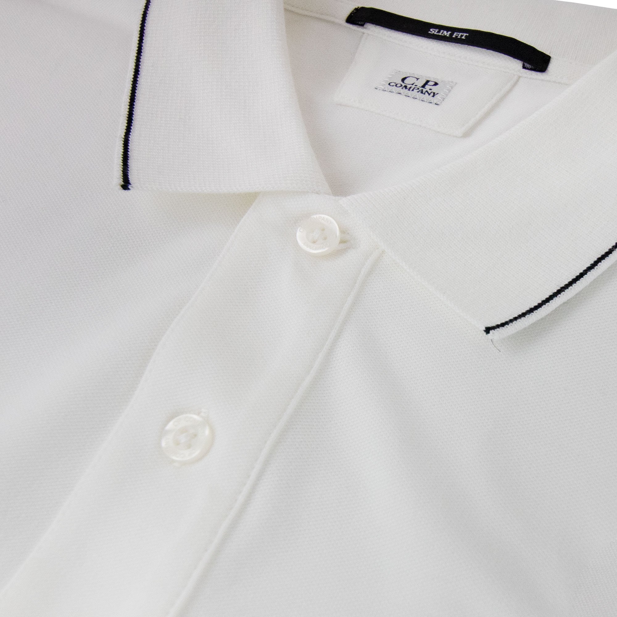CP Company Stretch Piquet Polo White 103