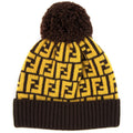 Fendi FF Logo Bobble Hat Yellow