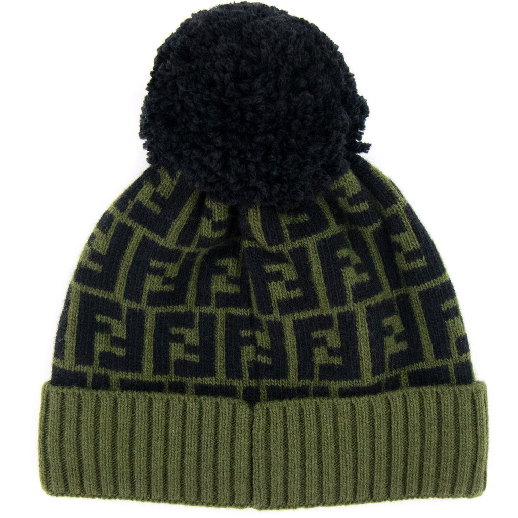 Fendi FF Logo Bobble Hat Green