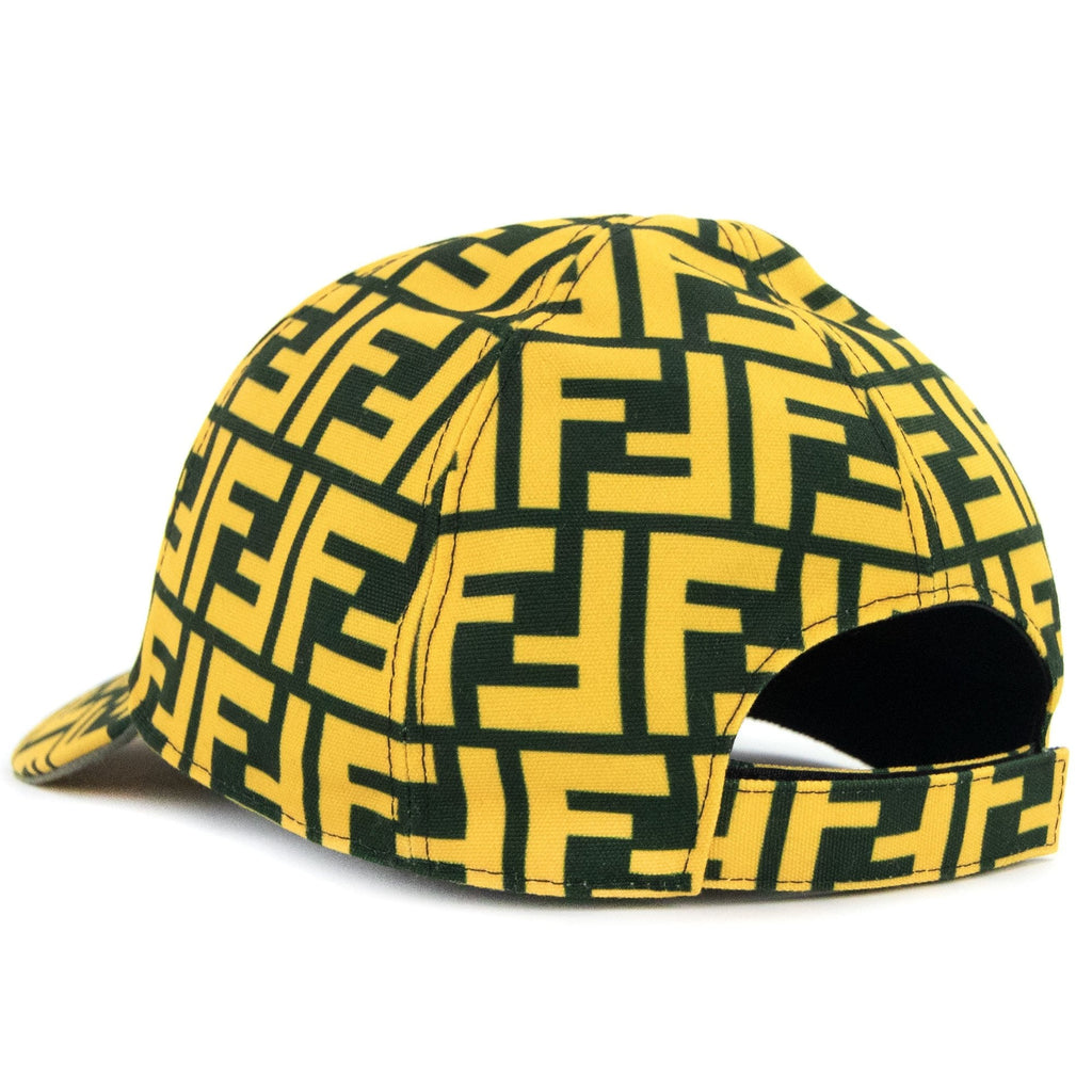 Fendi FF Print Canvas Baseball Cap Yellow