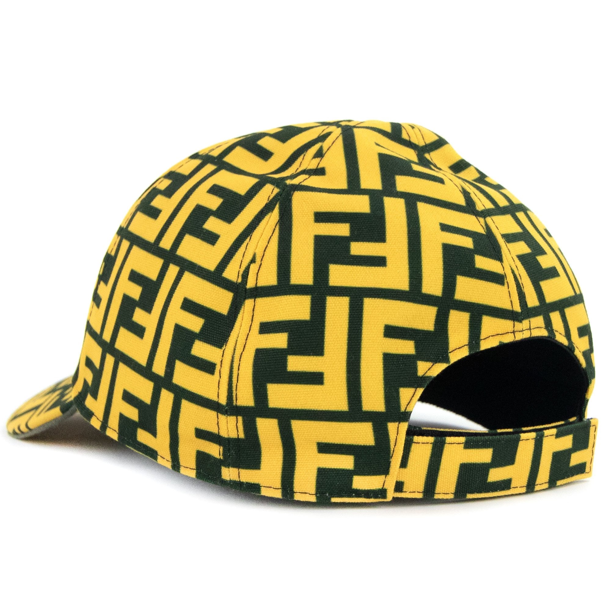 Fendi FF Print Canvas Baseball Cap Yellow