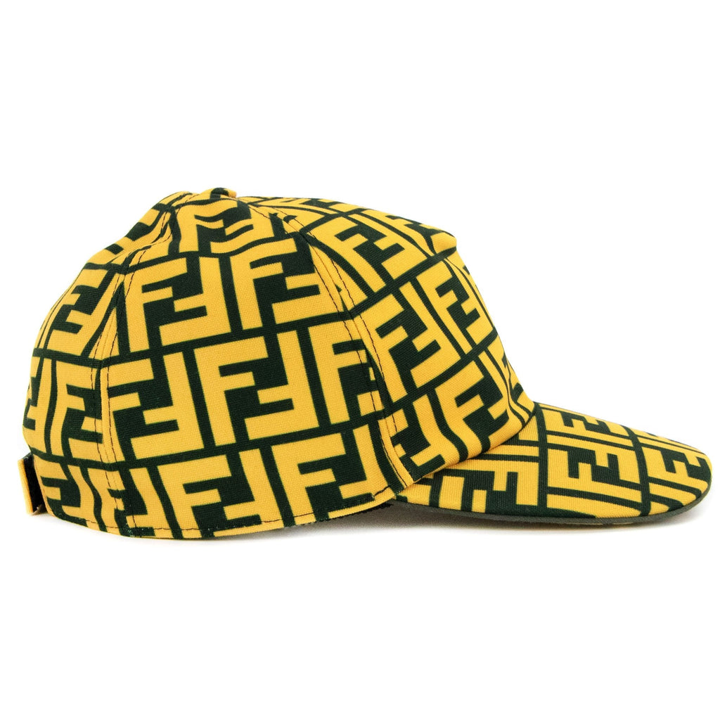 Fendi FF Print Canvas Baseball Cap Yellow
