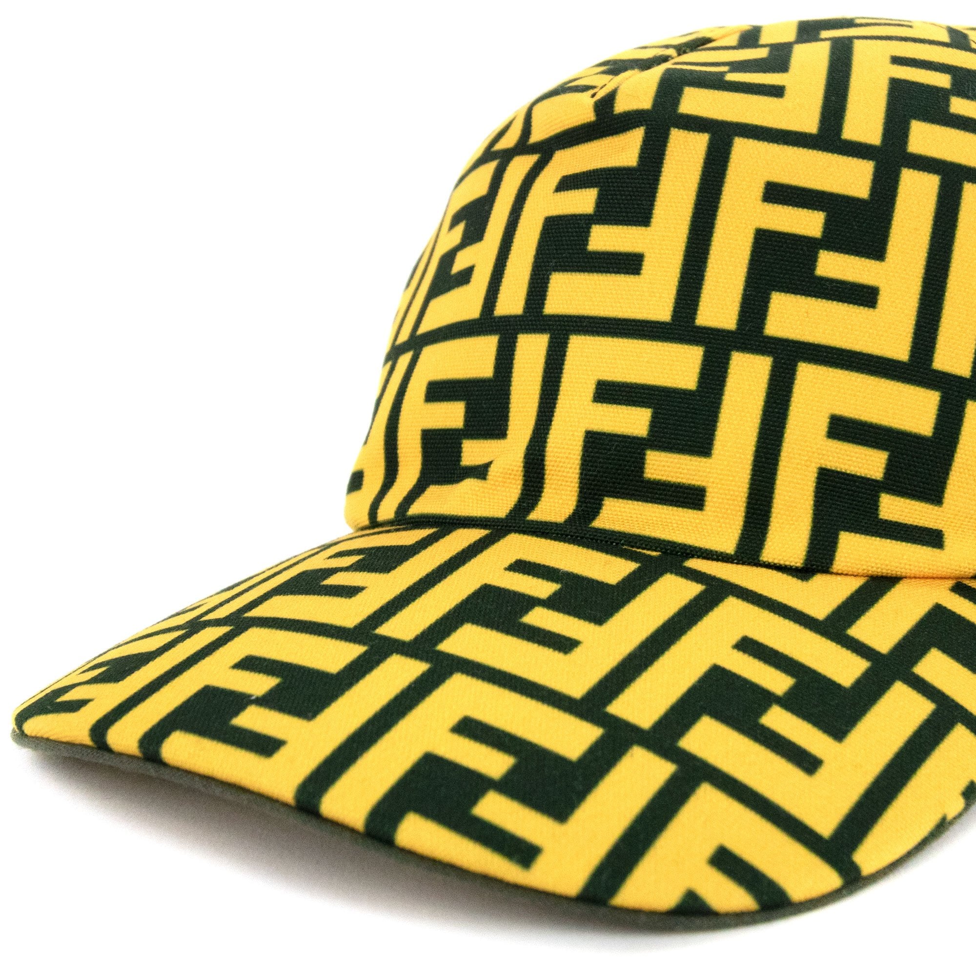 Fendi FF Print Canvas Baseball Cap Yellow