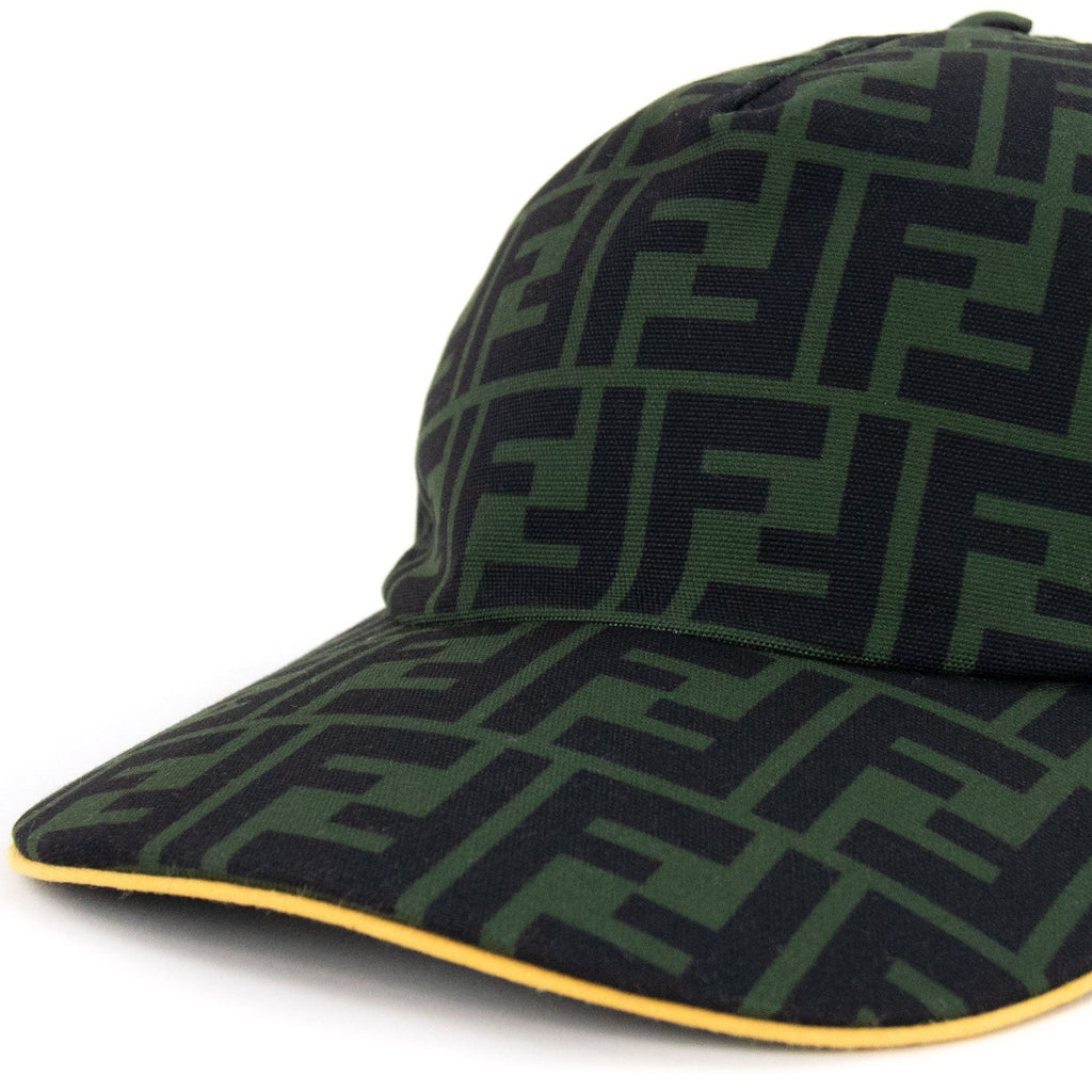 Fendi FF Print Canvas Baseball Cap Green