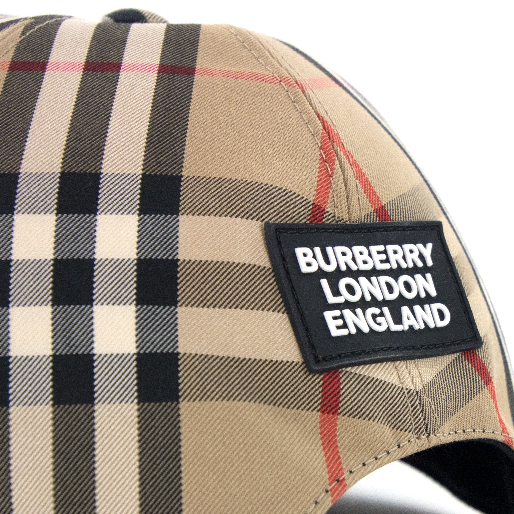 Burberry Logo Appliqué Vintage Check Baseball Cap Beige