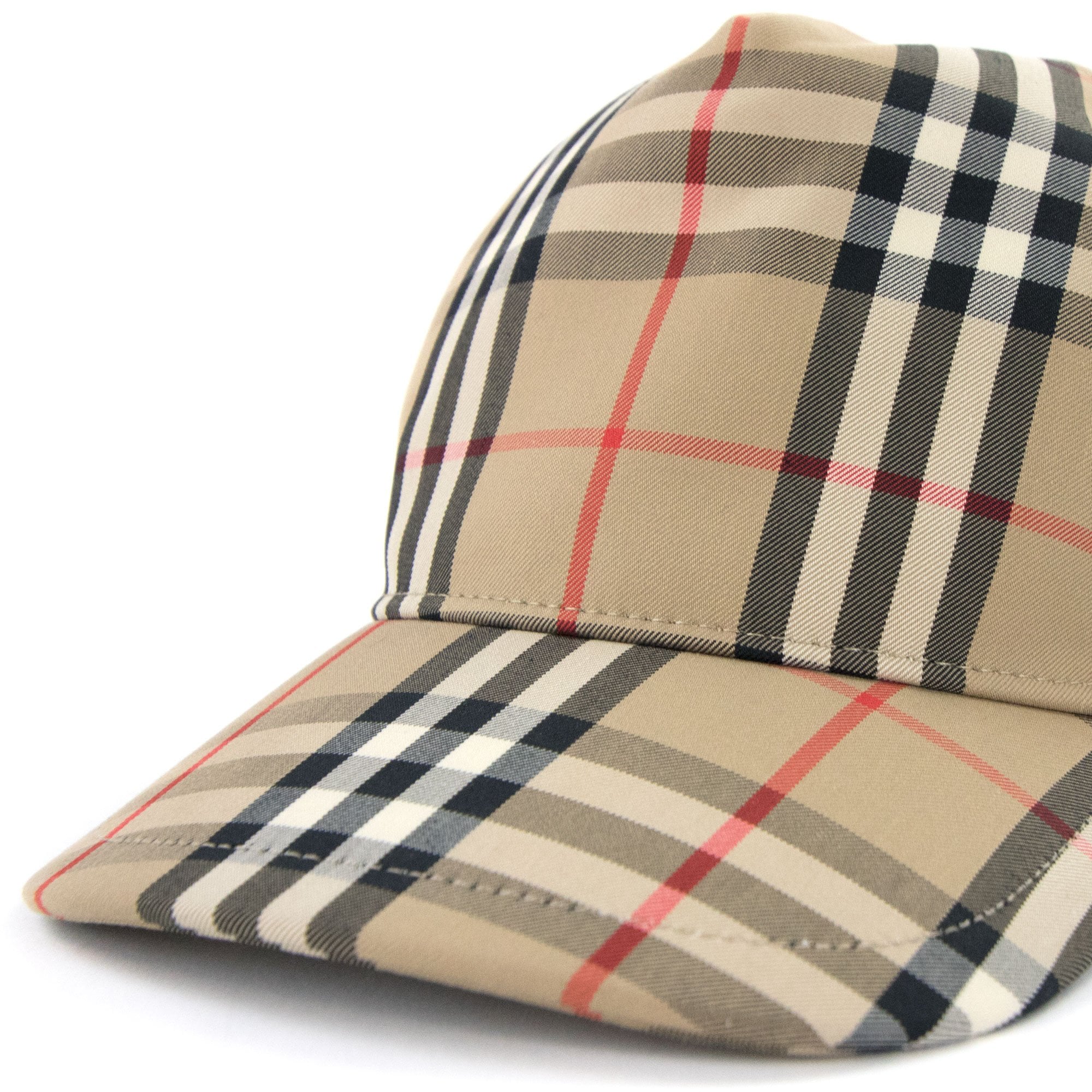 Burberry Logo Appliqué Vintage Check Baseball Cap Beige